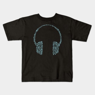 music notes headphone Kids T-Shirt